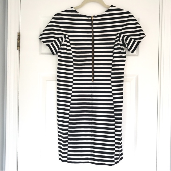 JCrew | black + white striped dress - Picture 2 of 6